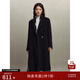 自巧（ZIQIAO）小個(gè)子正肩100%全羊毛雙面呢大衣女2023冬季新款毛呢西裝外套 星空黑 XXS (1碼)