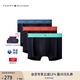 TOMMY HILFIGER【三條裝】秋冬男撞色循環(huán)提花舒適微彈貼身四角褲平角內褲 綠色/橙色/灰藍色0S1 3條 S