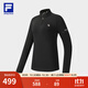 FILA 斐樂(lè )25冬季新款健身運動(dòng)半拉鏈瑜伽跑步內搭加絨保暖女子長(cháng)袖T恤 【加絨款】深黑-BK L 170/88A/L