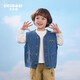 齊齊熊男童牛仔馬甲兒童春秋外穿2024新款背心寶寶坎肩牛仔馬夾潮