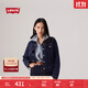 Levi's李維斯女士美式懷舊復(fù)古巴恩風(fēng)時(shí)尚深藍(lán)顯瘦牛仔夾克外套 深牛仔色 S