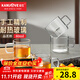 金灶（KAMJOVE）手工吹制純玻璃茶杯水杯品茗杯新款帶把玻璃杯耐高溫小茶杯花茶杯 K-102T 80ml 4只