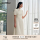 珂萊蒂爾【玫瑰裙】2025年夏季新款新中式立領(lǐng)女氣質(zhì)中長連衣裙 淡橙黃 M