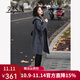 孜茜中長(cháng)款連帽羊毛衫開(kāi)衫女100%純羊毛加厚元寶針毛衣外套針織衫女裝 灰色 均碼
