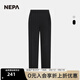 NEPA耐葩秋冬戶(hù)外男女同款拉絨寬松款休閑運動(dòng)褲7JF1662 黑色C01 160/70A(070)