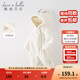 戴維貝拉（DAVE＆BELLA）嬰兒連體衣女寶寶滿(mǎn)月服幼童衣服保暖冬裝小童爬服新生兒外出服 米白 80cm （建議身高73-80cm）