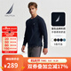 諾帝卡（NAUTICA）【單件直降】春夏純棉柔軟親膚多色基礎經(jīng)典長(cháng)袖T恤男TE4301 4NV藏青 M