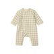 NAOISKEY?腦斯基千趣會(huì )春秋男女?huà)胗變鹤o肚設計簡(jiǎn)約格紋易穿脫絎縫棉質(zhì)連體衣 燕麥色(格紋) 80cm