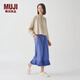 無(wú)印良品（MUJI）IDEE 女式 平紋 寬版褲 褲子女款春款休閑褲闊腿褲 藍紫色 M (155/68A）