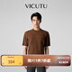 威可多（VICUTU）男士商務(wù)【慕斯衫】舒暖針織衫曠野美拉德百搭針織 棕色（圓領(lǐng)短袖） L