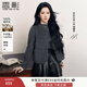 香影劉些寧同款香影雙面呢純羊毛大衣女冬季灰色藍莓硬糖短款毛呢外套 深灰 S