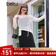 百圖betu女裝2025春季新款連衣裙修身顯瘦吊帶套裝連衣裙女2502X06 米白 M