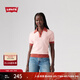 Levi's李維斯春夏女士修身時(shí)尚氣質(zhì)隨搭法式ins風(fēng)小資黑色POLO衫 粉紅色 A8892-0001 S