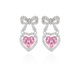 XUPING旭平首飾合金時(shí)尚浪漫甜酷風(fēng)微鑲蝴蝶結愛(ài)心耳釘女送禮飾品 粉色