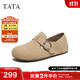 他她（TATA）加絨女鞋2025新款秋季勃肯鞋全包內增高時(shí)尚休閑鞋子 杏色 36