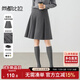 尚都比拉職場(chǎng)通勤a字百褶短裙高級百搭顯瘦小個(gè)子半身裙女 灰色 L
