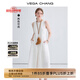 VEGA CHANG無(wú)袖連衣裙女2025年夏季新款簡(jiǎn)約時(shí)尚氣質(zhì)背心長(cháng)裙子 陶瓷白 S