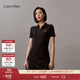 Calvin KleinJeans夏季女士休閑通勤ck字母修身顯瘦V字POLO領(lǐng)連衣裙J223498 BEH-太空黑 XS