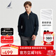 諾帝卡（NAUTICA）【商場(chǎng)同款】男裝春秋經(jīng)典百搭全棉半開(kāi)襟拉鏈長(cháng)袖POLO男KO4309 藏青4NV L