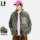 fingercroxx it搖粒絨外套男款2025秋冬季厚款休閑時(shí)尚立領(lǐng)夾克 棕櫚綠 L
