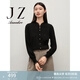 玖姿·安娜蔻優(yōu)雅輕熟風花邊羊毛長袖套頭針織衫女2024秋款 素黑 M