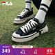 斐樂(lè )（FILA）官方LOOP女鞋帆布鞋新款休閑運動(dòng)鞋小白鞋板鞋斷層鞋 黑-BK 36
