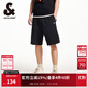 杰克·瓊斯（JACK&JONES）男裝25年短褲男士夏季外穿潮流寬松運動(dòng)格紋五分褲沙灘短褲大褲衩 E40黑色 S (170)