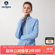 Navigare意大利小帆船女士全羊毛針織衫毛衣開(kāi)衫外套2334094503 藍/白 L 