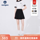 Navigare意大利小帆船半身裙女士夏季時(shí)尚顯瘦A字裙子簡(jiǎn)約休閑短款百褶裙 暗夜黑 L