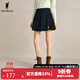 POLOWALK女士百褶裙2024秋季新款純色百搭半身裙學(xué)院風(fēng)小眾JK短裙 深藏青 165/L
