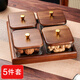 貞喜氣干果盤(pán)盒胡桃木玻璃果盤(pán)茶歇糕點(diǎn)零食瓜子盤(pán)客廳帶蓋四格果盤(pán)套裝 【5件套】胡桃木四格果盤(pán) 9個(gè) 4碗4蓋1托盤(pán)