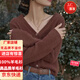 羊毛衫2025時(shí)尚百搭加厚羊毛開衫女V領(lǐng)寬松顯瘦長(zhǎng)袖針織外套秋冬 醬紫色 TYYR142 XL TYYR142
