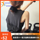 COZOK瑜伽服運動(dòng)上衣寬松背心健身服女夏天薄款網(wǎng)紗外搭罩衫無(wú)袖速干衣 黑色 L