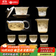 金鑲玉功夫茶具整套裝陶瓷茶壺茶杯送人禮品盒高檔羊脂玉白瓷 勝境套裝