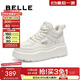 百麗（Belle）簡(jiǎn)約休閑高幫板鞋女商場(chǎng)同款厚底保暖鞋D4S1DDM4預售 白色 37 (235mm)