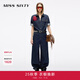 MISS SIXTY2025秋季新款牛仔連體褲女復古工裝風(fēng)寬松高腰闊腿褲 黑藍 L
