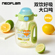 Neoflam兒童水杯3-6歲幼兒園夏季直飲吸管杯ppsu噸噸桶寶寶水壺大肚杯子
