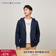 TOMMY HILFIGER【抓絨保暖】秋冬男裝休閑純色連帽拉鏈開(kāi)衫重磅衛衣外套 藏青色FAP L （推薦：150-165斤）