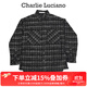 Charlie Luciano【迪麗熱巴同款】格子襯衫中性小香風(fēng)經(jīng)典情侶同款國潮外套cl男潮 黑色 S