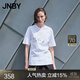 JNBY/江南布衣25夏新品T恤短袖刺繡貓咪寬松圓領(lǐng)輕薄舒適5P411560H 101/漂白 XS