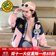 G.DUCKKIDS童裝女童沖鋒衣三合一兒童外套冬季加厚女孩兔子夾克衫防風(fēng)保暖 粉色兩件套 130碼(建議身高120-130 7-8歲)