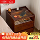 北極樹實木床頭柜臥室小戶型2025新款現(xiàn)代簡約家用多功能儲物柜子收納柜 紅胡桃色-智能床頭柜丨45*40*55