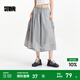 森馬（Semir）半身裙女抽繩防曬涼感寬松潮酷2025夏季新款質(zhì)感格子長裙鹽系 晨灰20154 M