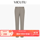 威可多（VICUTU）男士休閑褲秋季款商務(wù)休閑褲子時(shí)尚通勤修身長(cháng)褲 灰色 33 175/87A