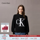 Calvin KleinJeans【甄選禮盒】25秋冬女士通勤ck字母提花純棉圓領(lǐng)打底針織衫 UB1-太空黑 S