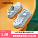 斯凱奇（Skechers）洞洞鞋厚底沙灘涼鞋女外穿高級感包頭踩屎感多巴胺泡泡鞋 薄荷色/MNT 38 尺碼偏大，建議選小一碼