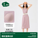 松山棉店商場(chǎng)同款二合一女士睡裙短袖小薄荷羅紋舒適親膚彈力夏季睡衣 帶杯背心裙-優(yōu)雅粉 L (165)