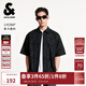 杰克·瓊斯（JACK&JONES）男裝夏季新款BSQ聯(lián)名百搭衣身涂鴉寬松短袖翻領(lǐng)襯衫225204002 E40黑色 M
