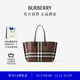 博柏利（BURBERRY）【禮物】女包 格紋拼皮革中號托特手提包
