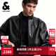 杰克·瓊斯（JACK&JONES）男裝士夾克羊皮革插袋時(shí)尚長(cháng)袖寬松立領(lǐng)經(jīng)典舒適上衣225410002 E40黑色 常規 XL （185）